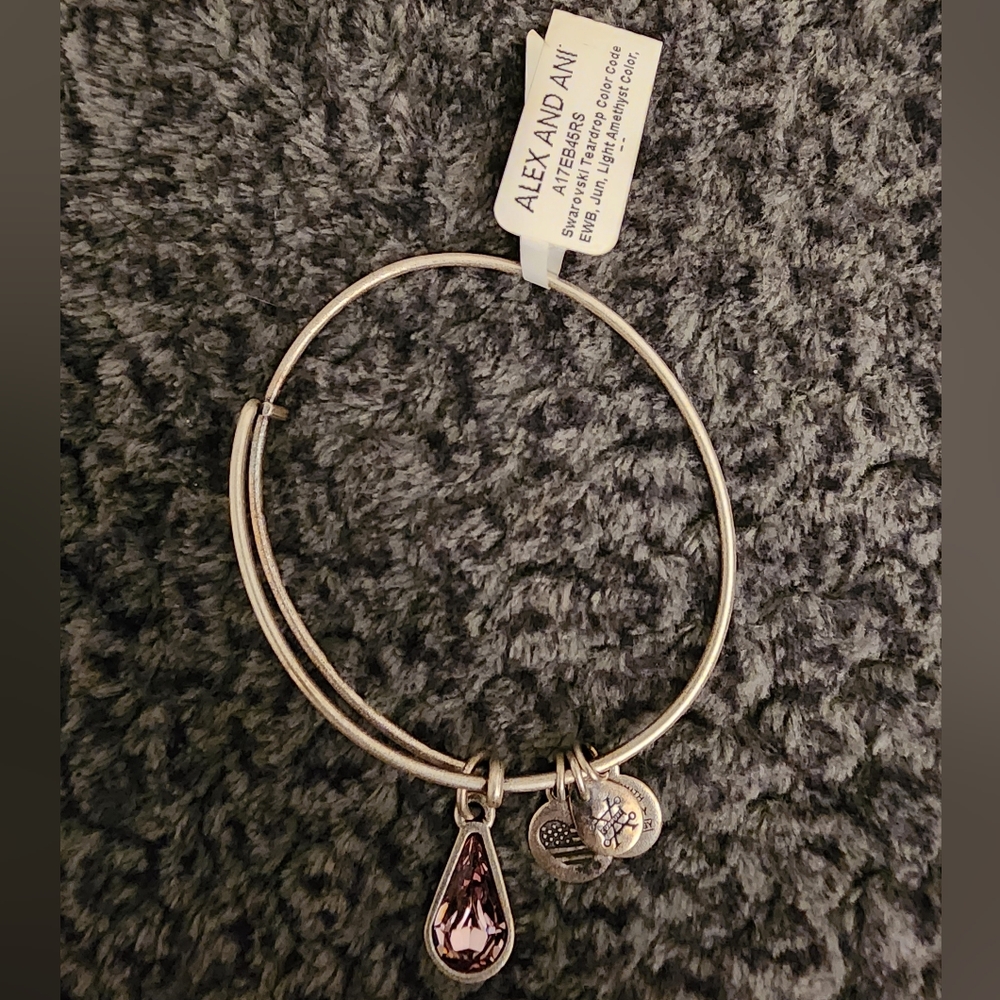 Alex and Ani Light Amethyst Crystal Bracelet